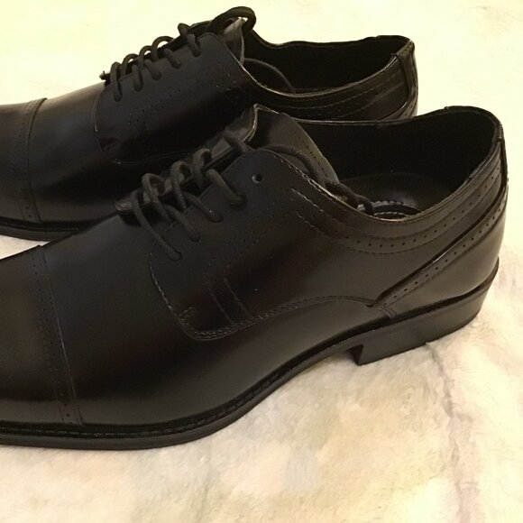 Mens leather black shoes main image 3